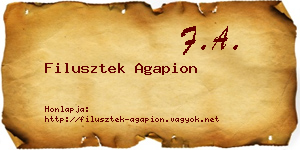 Filusztek Agapion névjegykártya